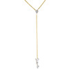 14K Yellow Gold Diamond Rosary Necklace 19.60" Heart Love Charm Pendant 0.23 ct.