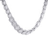 14K White Gold Princess Diamond Necklace Statement Link Tennis Chain 9.45 Ct.