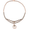 14K Rose Gold Brown Diamond Y Drop Necklace Teardrop Design 18" Flower Set 7 Ct.