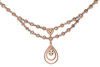 14K Rose Gold Brown Diamond Y Drop Necklace Teardrop Design 18" Flower Set 7 Ct.