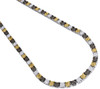 1 Row White Diamond Necklace Chain Mens 925 Sterling Silver 36" Tri-Color .50 Ct