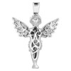 Diamond Angel Pendant .925 Sterling Silver with 2mm Moon-Cut Bead Chain 0.25 Ct.