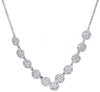 14K White Gold Princess Diamond Circle Statement Tennis Necklace 18" 1.87 Ct.