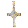 Diamond Cross Charm 10K Yellow Gold Mens Round Cut Fashion Pave Pendant 1 Ct.