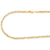 Chaîne à maillons byzantins en or jaune véritable 10 carats, taille diamant, collier de 2,50 mm, 20 à 30 pouces