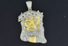 Diamond Jesus Face Pendant .925 Sterling Silver Round Cut 1.40 Ct Mini Charm