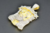 Diamond Jesus Face Pendant .925 Sterling Silver Round Cut 1.40 Ct Mini Charm