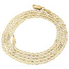 Real 10K Yellow Gold Solid Flat Mariner Chain 2.50mm Necklace Plain 16-24 Inches