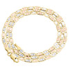 Real 10K Tri-Tone Gold Solid Valentino Link Chain 2.75mm Necklace 16 - 24 Inches