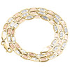 Real 10K Tri-Tone Gold Solid Valentino Link Chain 4mm Necklace 16 - 30 Inches