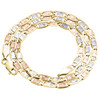 Echte 10-karätige dreifarbige Valentino-Gliederkette aus massivem 4-mm-Gold, 40,6–76,2 cm