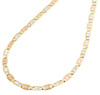 Real 10K Tri-Tone Gold Solid Valentino Link Chain 4mm Necklace 16 - 30 Inches