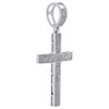 925 Sterling Silver Real Diamond Cross Pendant 2" Mens Pave Domed Charm 0.65 ct.