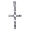 925 Sterling Silver Real Diamond Cross Pendant 2" Mens Pave Domed Charm 0.65 ct.