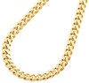 collana con catena a maglie cubane di Miami in oro giallo 14k massiccio da 5 mm con chiusura a scatola da 24-30 pollici