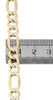 Herren-Figarokette aus echtem 10-karätigem Gelbgold mit Diamantschliff, 8 mm, Halskette, 50,8–76,2 cm