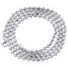 10K White Gold 3MM Moon Cut Italian Beaded Ball Chain Necklace 22 - 32 Inches