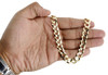 Real 10K Yellow Gold 11MM Chiseled Curb Cuban Link Style Chain Necklace 20-30"