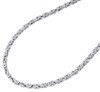 collar de cadena de eslabones italianos bizantinos sólidos de 2 mm de oro blanco de 14 k de 16 a 24 pulgadas