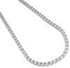 Mens 1 Row White Diamond Necklace Chain .925 Sterling Silver 36" Fanook Set 0.33 Ct