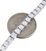 Mens 1 Row White Diamond Necklace Chain .925 Sterling Silver 36" Fanook Set 0.33 Ct