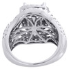 14K White Gold Quad Set Princess Diamond Engagement Ring Ladies Halo 2.50 CT.