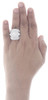 14K White Gold Solitaire Round Diamond Flower Engagement Ring Ladies Halo 5 CT.
