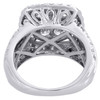 14K White Gold Round Diamond Flower Engagement Ring Ladies Square Halo 3.50 CT.