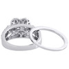 14K White Gold Diamond Bridal Set Quad Engagement Ring + Wedding Band 1.75 CT.