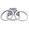 14K White Gold Diamond Bridal Set Infinity Engagement Ring + Wedding Band 2.5 CT
