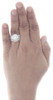 14K White Gold Round Diamond Bridal Set Flower Engagement + Wedding Rings 2 CT.