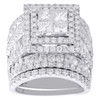 14K White Gold Baguette Diamond Bridal Set Engagement Ring + Wedding Band 5 CT.