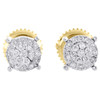 10K Yellow Gold Real Diamond 4-Prong Earring Studs & Pendant Charm Set 0.15 CTW.
