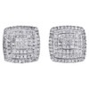 10K Yellow Gold Diamond Square Tier Dome Earring Studs & Pendant Set 0.35 CTW.