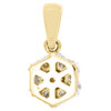 10K Yellow Gold Diamond Hexagon Shape Earring Studs & Pendant Charm Set 1/4 CTW.