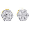 10K Yellow Gold Diamond Hexagon Shape Earring Studs & Pendant Charm Set 1/4 CTW.