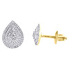 10K Yellow Gold Diamond Pear Shaped Earring Studs & Pendant Charm Set 0.35 CTW.