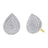 10K Yellow Gold Diamond Pear Shaped Earring Studs & Pendant Charm Set 0.35 CTW.