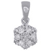 10K White Gold Diamond Hexagon Shape Earring Studs & Pendant Charm Set 1/4 CTW.