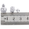 10K White Gold Real Diamond 6-Prong Sutds 9.50mm Mens 3D Pave Earrings 1/4 CT.