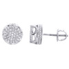 10K White Gold Genuine Diamond 6-Prong Sutds 8mm Mens 3D Pave Earrings 0.15 CT.