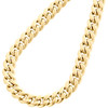 Mens 10K Yellow Gold Hollow Miami Cuban Link Chain 7.50mm Box Clasp 22-30 Inches