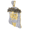 Diamond Jesus Face Piece Pendant .925 Sterling Silver Charm with Chain 0.26 Ct.