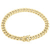 Real 10K Yellow Gold Hollow Miami Cuban Link Bracelet 8.50mm Box Clasp 9 Inch