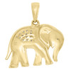 10K Yellow Gold Real Diamond Elephant Pendant 0.85" Pave Statement Charm 1/10 CT