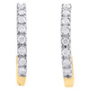 10K Yellow Gold Genuine Diamond Hoops/Huggie Earrings 0.45" Prong Set 0.11 CT.