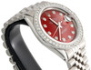 Mens Rolex 36mm DateJust Diamond Watch Jubilee Steel Band Custom Red Dial 2 CT.