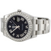 Mens 41mm 116300 Rolex DateJust II Steel Diamond Watch Black Roman Dial 3 CT.