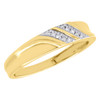 10K Yellow Gold Diamond Trio Set Matching Halo Engagement Ring & Band 0.33 Ct.