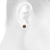 10K Yellow Gold Solitaire Champagne Brown Diamond 4.9mm Round Stud Earrings 1 Ct